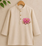 Handpainted lotus kurta set