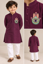 Kurta Set with a Hamsa Hand Motif
