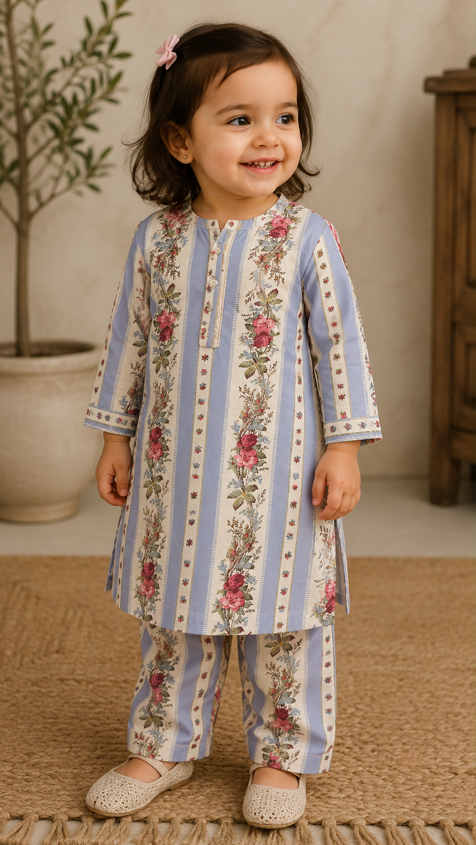 Floral Printed Kurta With Straight Pant