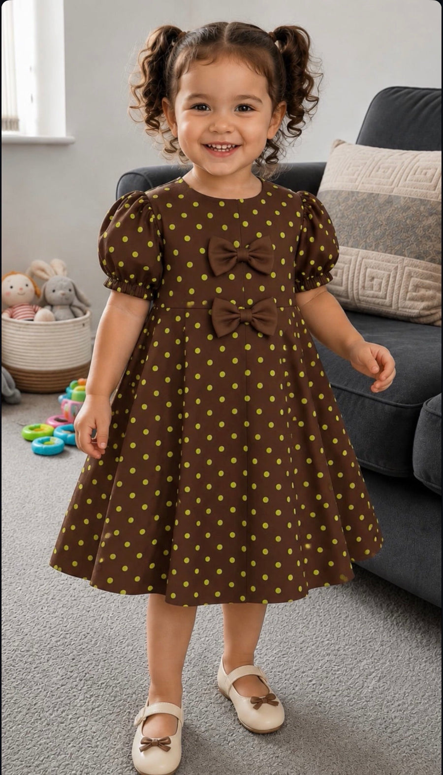 Polka Dress With Bows