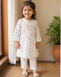 Polka dot kurta with Straight Pant