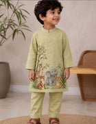 Handpainted animals kurta set