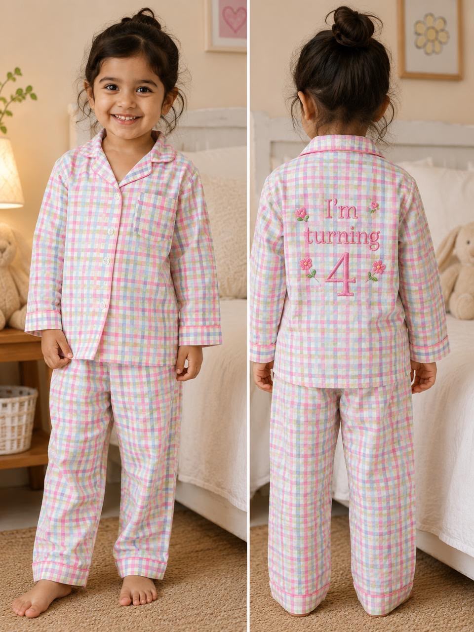 Pink Nightsuit (Written customization at back)